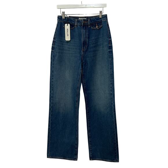 ROLLA'S JEANS WOMEN SIZE 10/28 HIGH RISE RELAXED STRAIGHT DARK VINTAGE BLUE - Picture 3 of 15